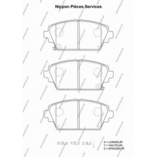 H360A45 NPS Комплект тормозных колодок, дисковый тормоз