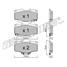 131.2 TRUSTING Комплект тормозных колодок, дисковый тормоз