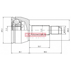 6802 KAMOKA Шарнирный комплект, приводной вал