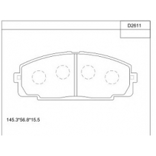 KD2611 ASIMCO Комплект тормозных колодок, дисковый тормоз