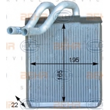 8FH 351 315-531 HELLA Теплообменник, отопление салона