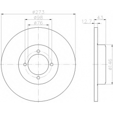 8DD 355 100-151 HELLA Тормозной диск