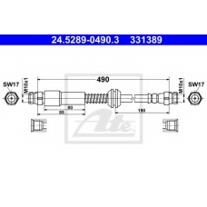 24.5289-0490.3 ATE Тормозной шланг