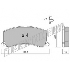 257.0 TRUSTING Комплект тормозных колодок, дисковый тормоз