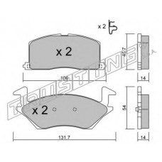 437.0 TRUSTING Комплект тормозных колодок, дисковый тормоз