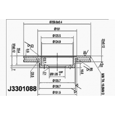 J3301088 NIPPARTS Тормозной диск