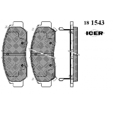 181543 ICER Комплект тормозных колодок, дисковый тормоз