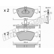 228.0W fri.tech. Комплект тормозных колодок, дисковый тормоз