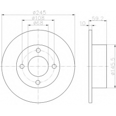 8DD 355 100-601 HELLA Тормозной диск