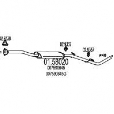 01.58020 MTS Средний глушитель выхлопных газов