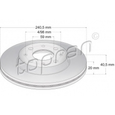 304 231 TOPRAN Тормозной диск