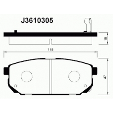 J3610305 NIPPARTS Комплект тормозных колодок, дисковый тормоз
