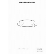 S361U04 NPS Комплект тормозных колодок, дисковый тормоз