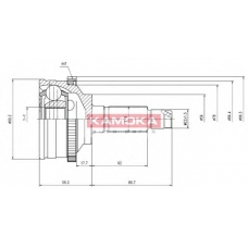 6992 KAMOKA Шарнирный комплект, приводной вал