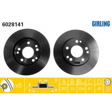 6028141 GIRLING Тормозной диск