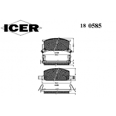 180585 ICER Комплект тормозных колодок, дисковый тормоз
