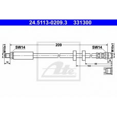 24.5113-0209.3 ATE Тормозной шланг