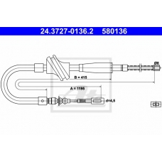 24.3727-0136.2 ATE Трос, стояночная тормозная система