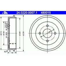24.0220-0007.1 ATE Тормозной барабан