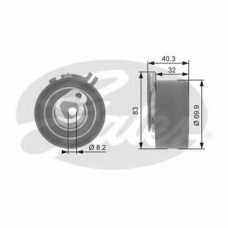 T43117 GATES Натяжной ролик, ремень грм