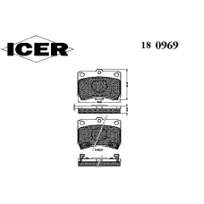 180969 ICER Комплект тормозных колодок, дисковый тормоз