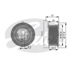 T43069 GATES Натяжной ролик, ремень грм