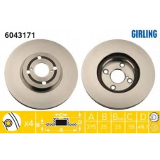 6043171 GIRLING Тормозной диск