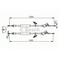 1 987 477 222 BOSCH Трос, стояночная тормозная система