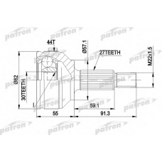PCV1201 PATRON Шарнирный комплект, приводной вал
