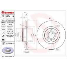 09.9534.11 BREMBO Тормозной диск