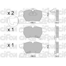 822-118-1 CIFAM Комплект тормозных колодок, дисковый тормоз