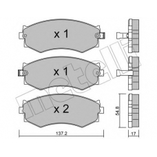 22-0190-1 METELLI Комплект тормозных колодок, дисковый тормоз