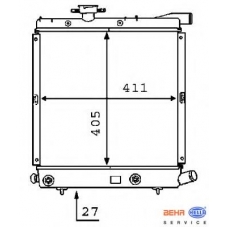 8MK 376 707-481 HELLA Радиатор, охлаждение двигателя