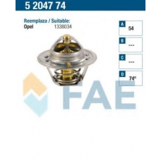 5204774 FAE Термостат, охлаждающая жидкость