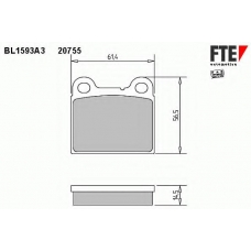 BL1593A3 FTE Комплект тормозных колодок, дисковый тормоз