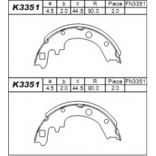 K3351 ASIMCO Комплект тормозных колодок