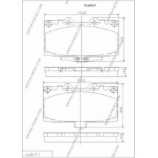 N360N67 NPS Комплект тормозных колодок, дисковый тормоз