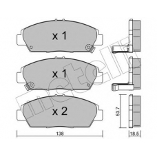 22-0172-0 METELLI Комплект тормозных колодок, дисковый тормоз