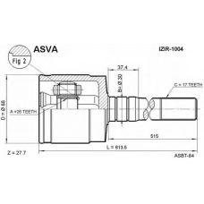 ISIR-1004 ASVA Шарнирный комплект, приводной вал