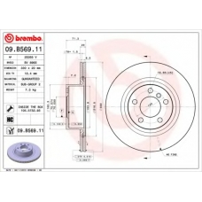 09.B569.11 BREMBO Тормозной диск