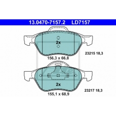 13.0470-7157.2 ATE Комплект тормозных колодок, дисковый тормоз