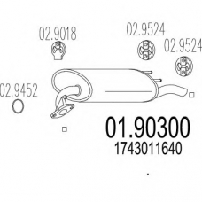 01.90300 MTS Глушитель выхлопных газов конечный