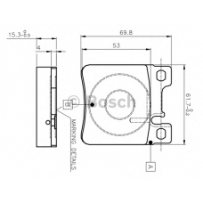 0 986 TB2 022 BOSCH Комплект тормозных колодок, дисковый тормоз