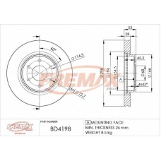 BD-4198 FREMAX Тормозной диск