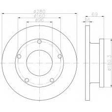 8DD 355 113-811 HELLA Тормозной диск