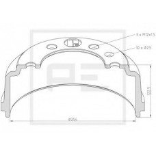 236.002-00A PE Automotive Тормозной барабан