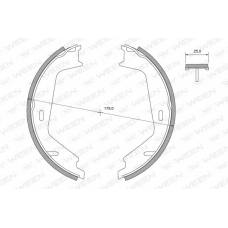 152-2438 WEEN Комплект тормозных колодок, стояночная тормозная с