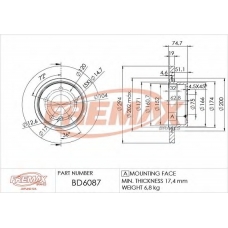 BD-6087 FREMAX Тормозной диск