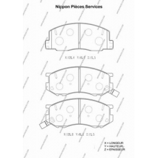 T360A81 NPS Комплект тормозных колодок, дисковый тормоз