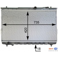 8MK 376 762-351 HELLA Радиатор, охлаждение двигателя